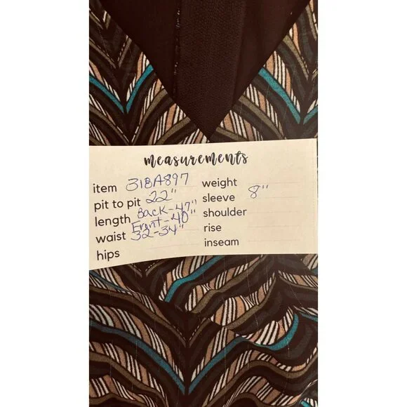 NWT City Studio Size 15 Multicolor Chevron Wrap Dress Ruffle Hem V-Neck - Picture 10 of 16